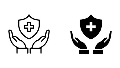 Medical Shield icon set, Medical protection vector on a white background