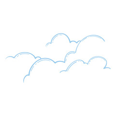 Hand drawn of clouds esoteric symbol. Alchemy mystical magic elements in colorful doodle vintage drawing style.