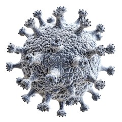 Fototapeta premium Coronavirus Isolated. White Background 3D Render with Mobile Phone Model