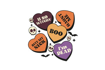 Halloween Heart Candy PNG Sublimation