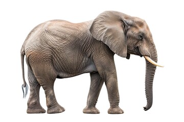 Obraz premium Majestic African Elephant Isolated On White Background