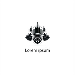 Naklejka premium A Gym Fitness Logo Design