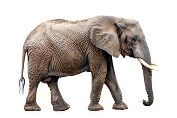 Obraz premium Majestic African Elephant Isolated On White Background