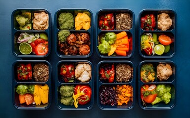 Nutritious Meal Prep Containers Featuring Diverse Weekly Menu Options
