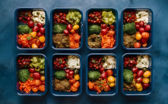 Nutritious Meal Prep Containers Featuring Diverse Weekly Menu Options
