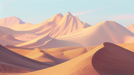 Naklejka premium Desert landscape with soft dune lines