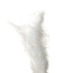 Sand Storm desert with wind blow spin swirl around. Pure White sand tornado storm with high wind. Fine Sand circle around, White background Isolated throwing particle element object