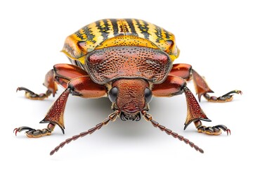 Close up portrait of a beautiful metallic wood boring beetle
