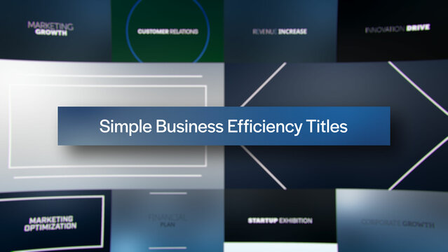 Simple Business Efficiency Titles | 10 Motion Titles with Control Panels