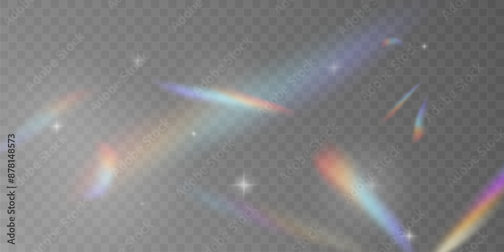 Wall mural multicolored light effect and zigzag ribbons falling from above on streamer, tinsel vector