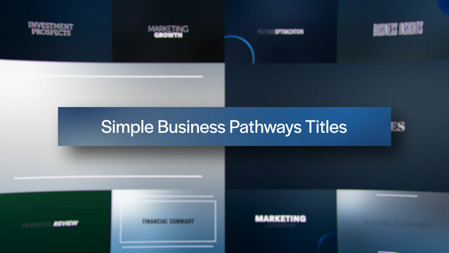 Simple Business Pathways Titles | 10 Motion Titles with Control Panels