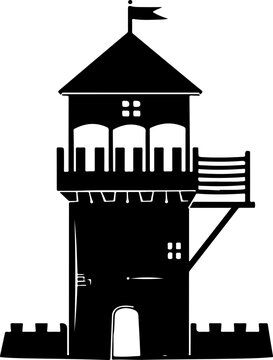recommend clip art: Silhouette of Medieval Watchtower: Symbol of Defense and History