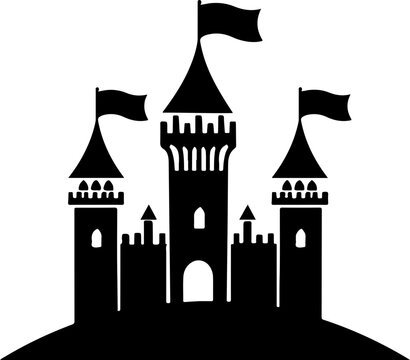 recommend clip art: Silhouette of a Castle with Flags - Adventure and Imagination