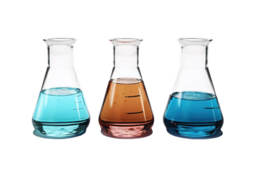 Trio of Chromatic Elixirs on White or PNG Transparent Background.