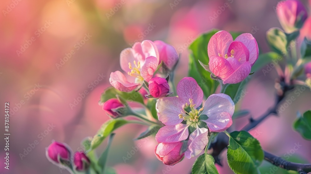 Canvas Prints macro view of apple blossoms and buds