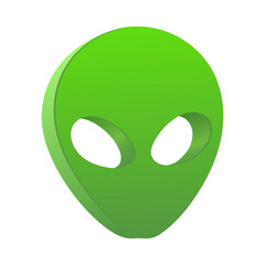 3D alien icon on a white background in isometry