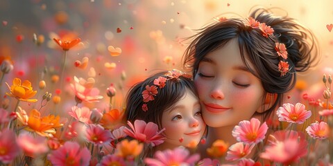 Background, banner, poster with space for Mother's Day text