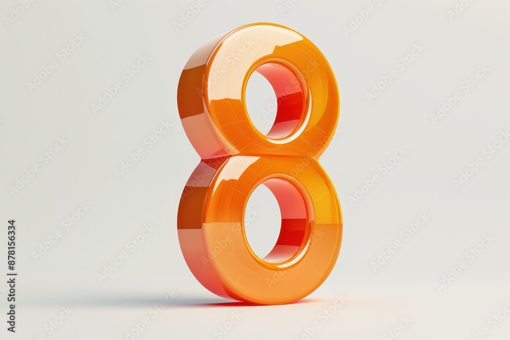 Fototapete the number 8 is a colorful, abstract shape that is floating in the air