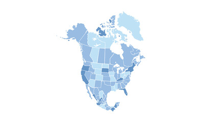 Map of North America for education,Travel worldwide, earth geography website layouts, background,study geography,work in graphics.Suitable for Business Professionals,Designers and Creatives,Marketers.