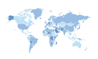Fototapeta premium World map isolated for education,Travel worldwide, earth geography website layouts, background,study geography,work in graphics.Suitable for Business Professionals,Designers and Creatives,Marketers.