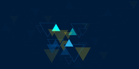 Abstract blue triangle modern template for business or technology presentation, Abstract blue triangle background.