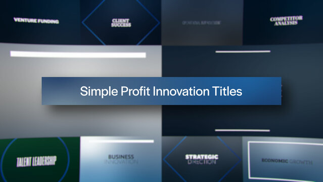 Simple Profit Innovation Titles | 10 Motion Titles with Control Panels
