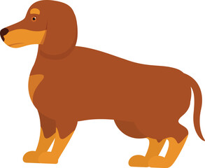 Simple illustration of a brown dachshund standing in profile, perfect for animal lovers