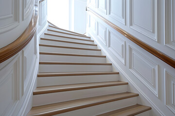 A handrail along a staircase