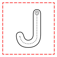 alphabet tracing j illustration