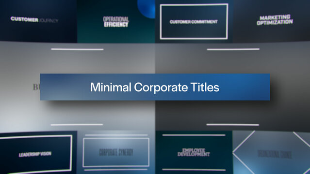 Minimal Corporate Titles | 10 Motion Titles with Control Panels
