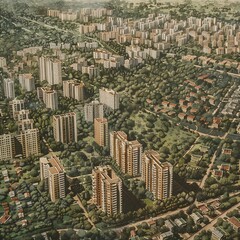 Comprehensive Architectural Model of Modern Housing Estate