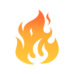 Orange burning fire vector illustration icon