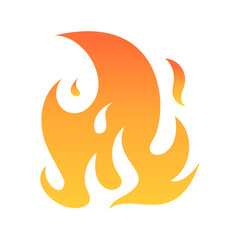 Orange burning fire vector illustration icon