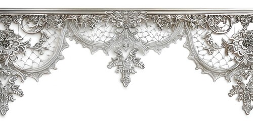 silver frame with detailed lace patterns and elegant corners