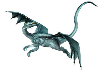 Fototapeta premium 3D Rendering Fairy Tale Dragon on White