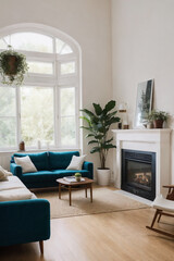cozy scandinavian home living room interior