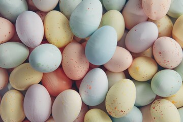 Egg Background. Retro Easter Egg Pattern with Pastel Colors and Old-fashioned Style