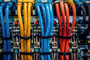 Electric Cables Connected in Control Box: Robot Technology for Industry Automation