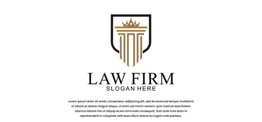 law logo with pillars of justice symbol concept, creative premium of lawyer and law office
