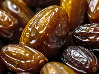 dates close up. date palm background. Date palm on a traditional craftsman market.Horizontal image.