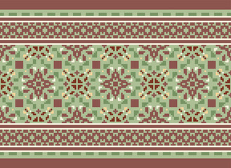 Geometric ethnic oriental seamless pattern traditional Design for background,carpet,wallpaper.clothing,wrapping,Batik fabric,Vector illustration.embroidery style - Sadu, sadou,