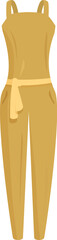 Yellow jumpsuit with belt, showcasing its modern design and offering a versatile clothing option