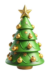 A charming 3D-style Christmas tree adorned with Bethlehem star and festive toys, perfect for sublimation, web, print, and joyful holiday-themed projects