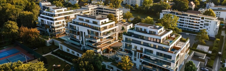 Obraz premium Comprehensive Architectural Model of Modern Housing Estate