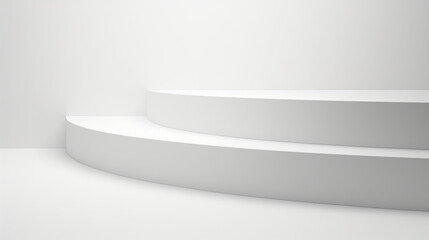 Smooth white background with podium