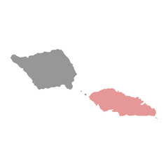 Upolu island, Samoa. Vector illustration.