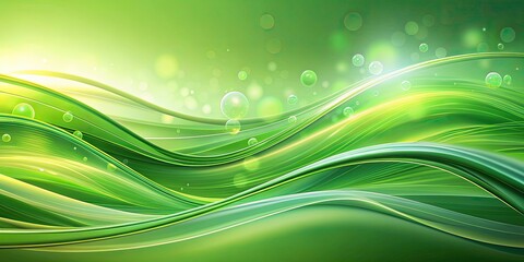 Abstract green tones waves background with a soothing and tranquil ambiance, Green, tones, waves, background, abstract