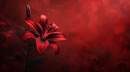 Obraz premium The dark elegance of a red lily stands out as a top wallpaper choice