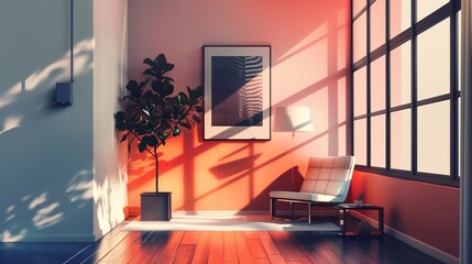Naklejka premium This beautiful image showcases a modern styled interior