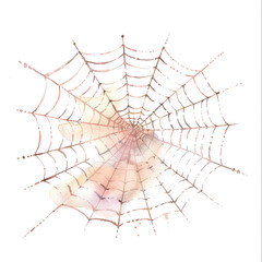 Obraz premium Cobweb watercolor illustration isolated on transparent. Halloween png file for art work. 